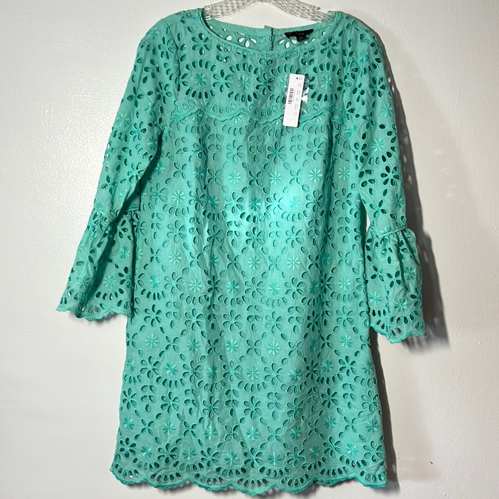 J. Crew Turquoise Eyelet Dress